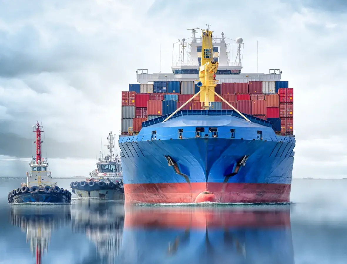 Cargo ship on the water